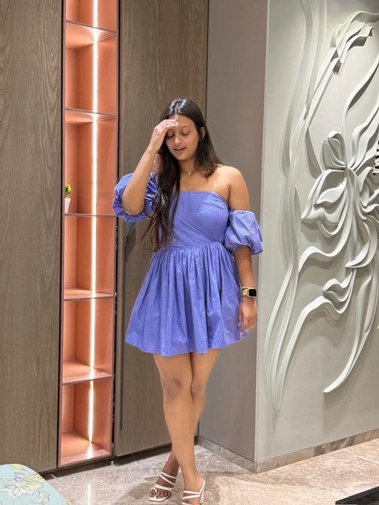 Lavender One Shoulder Short Dress