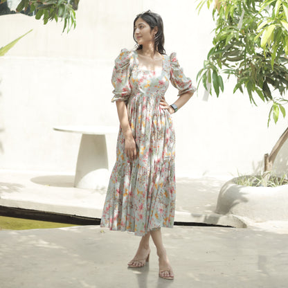 Square Neck Midi Dress