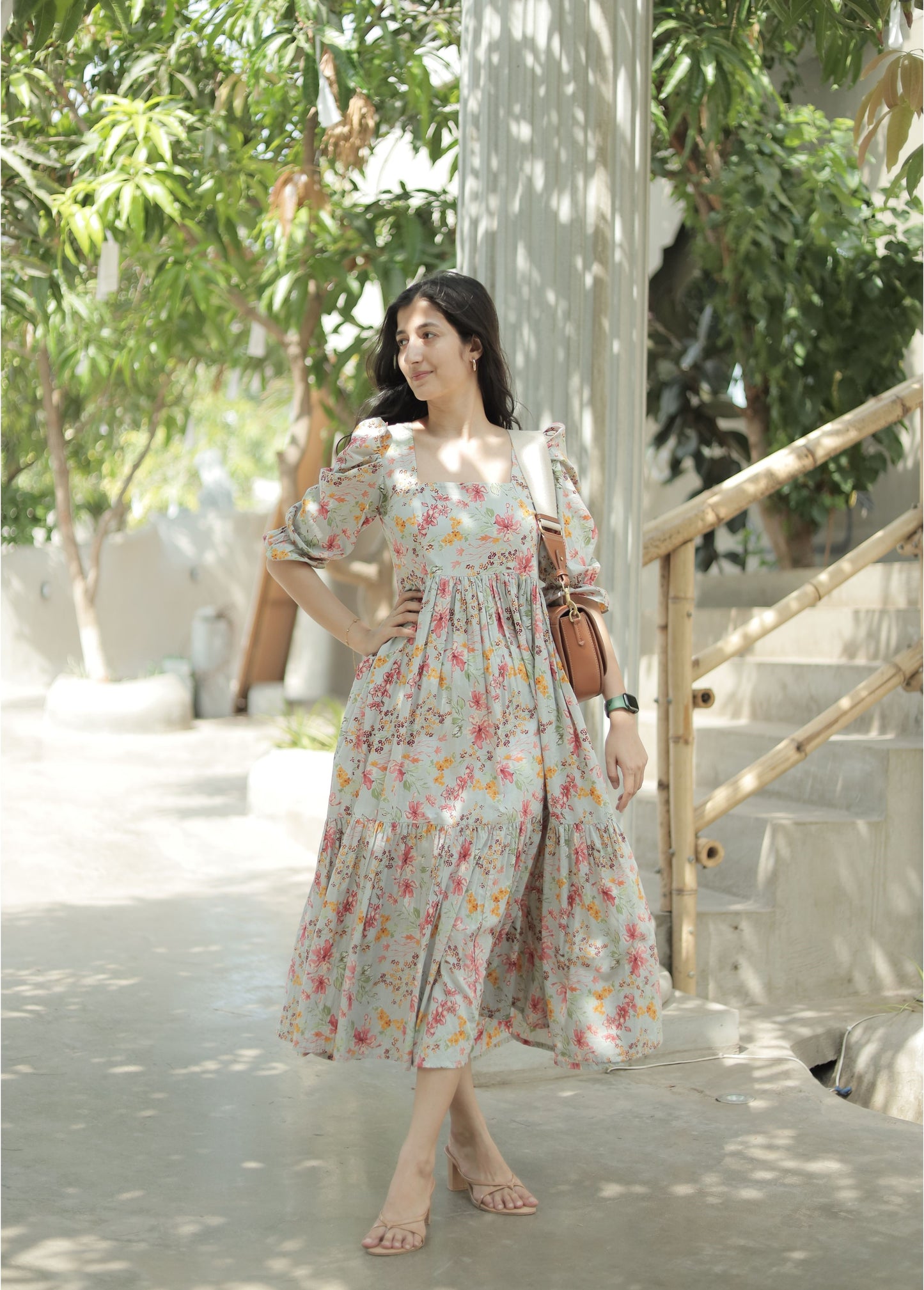 Square Neck Midi Dress