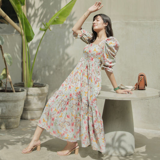 Square Neck Midi Dress