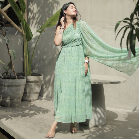 Green Chiffon Gown